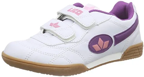 Lico 360425 Niñas Zapatillas de Deporte Interior, Blanco (Weiss/Lila/Rosa Weiss/Lila/Rosa), 35 EU