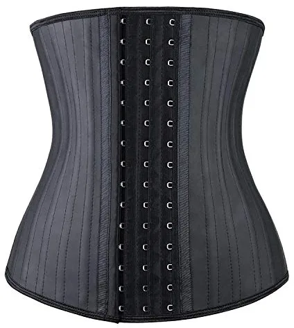 YIANNA Faja Reductora Mujer Corset Reductor Cinturilla Moldeadora Fajas Colombianas Reductoras de Abdomen y Cintura Negro con 25 Huesos,1210 Size XS