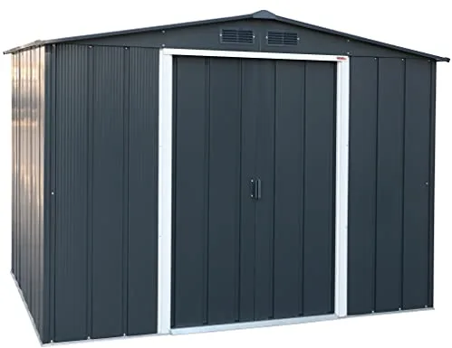 Duramax - caseta cobertizo jardín - ECO ALTEA 8X6 - Metal - color gris antracita - 2.62 x 1.82 x 1.91 metros