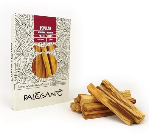 PALOSANTO - Incienso Natural Palo Santo Popular Ayabaca - 13 Palitos - Bursera Graveolens Premium de Perú - Incienso Palo Santo para Quemar, Yoga, meditación - Producido de Forma Etica y Sostenible