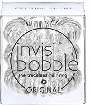 Invisibobble Crystal Clear - Gomas del pelo invisibles y versátiles - 3 Unidades (Paquete de 1) - Transparente - 12 gramos - Anillo para el cabello invisible