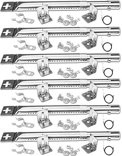 GFTIME 42204 30,5cm a 44,5 cm Universal Quemador Barbacoa de Gas Piezas de Repuesto para FirePlus, Fire Mountain, Char-Broil,Tubo Quemador Barbacoar para Cosmo Y Otros Parrilla Barbacoa(6 Piezas)