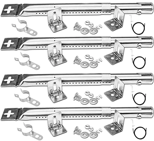 GFTIME 42204 30,5cm a 44,5 cm Universal Quemador Barbacoa de Gas Piezas de Repuesto para FirePlus, Fire Mountain, Char-Broil,Tubo Quemador Barbacoar para Cosmo Y otros Parrilla Barbacoa(4 piezas)