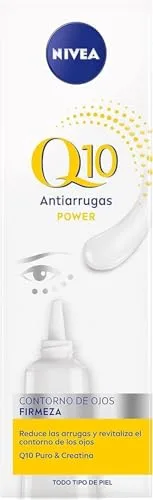 NIVEA Q10 Antiarrugas Power - Contorno de Ojos Extra Firmeza - Reduce Ojeras, Bolsas y Patas de Gallo - Q10 Puro, Creatina y Ácido Hialurónico - Clínicamente Probado - Todo tipo de Piel - 15 ml