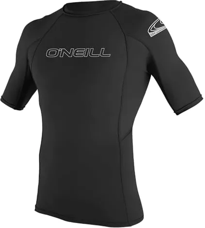 O´Neill Wetsuits Basic Skins S/S Crew Camiseta acuática de Manga Corta para Hombre, Hombre, Basic Skins S/S Crew, Negro, Medium