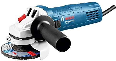 Bosch Professional amoladora angular GWS 750 (Ø de disco 115 mm, potencia 750 W, incl. llave de dos agujeros, brida, tuerca de apriete, cubierta protectora, empuñadura auxiliar)