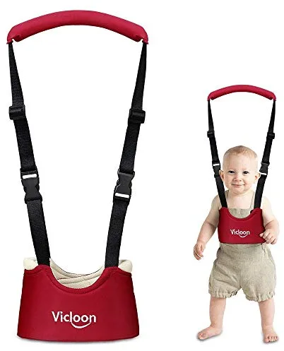 Vicloon Andador con Tirantes y Con Correa de Bebé - Arnés de Seguridad, Walking Rings Para Aprender A Andar con Doble Función y Protección