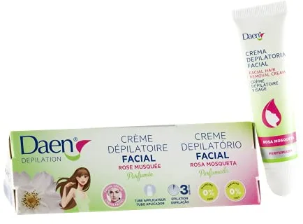 DAEN crema depilatoria facial rosa mosqueta tubo 15 ml
