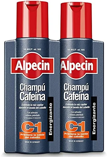 Alpecin Caffeine Shampoo C1 2x250ml I Champú anticaida hombre y con cafeina | Tratamiento para la caida del cabello | Alpecin Shampoo Anti Hair Loss Treatment Men