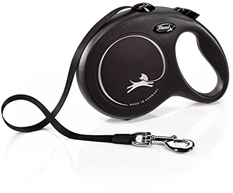 flexi® Classic L Cinta 8 m negro, correa extensible para perros hasta máx. 50 kg
