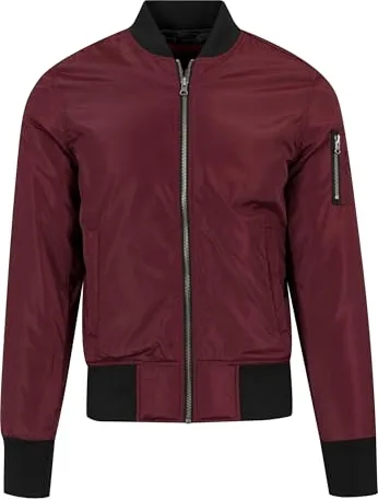 Urban Classics 2-Tone Bomber Jacket Chaqueta, Multicolor (Burgundy/Black), Large para Hombre