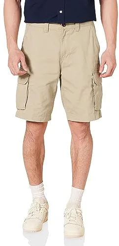 Amazon Essentials Pantalones Cortos Cargo de Corte Clásico de 25cm (Disponibles en Tallas Grandes y para Personas Altas) Hombre, Caqui, 34W