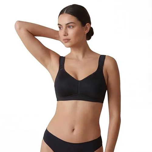 Selene, Sujetador Reductor para Mujer con Banda Anatómica, Sin Aros ni Relleno, con Tirantes Anchos de Confort, Colección Elvira, Color Negro, Talla 90D