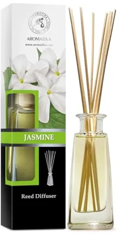 Difusor de Jazmín 100 ml - Fragancias de Ambiente Intensas y Duraderas - Difusores Aromáticos para Hogar - Aroma Floral - Ambientador - Difusor Perfumado - Aromaterapia - Reed Diffuser