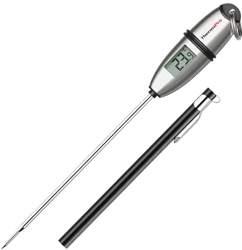 ThermoPro TP02S Termómetro Cocina de Lectura Instantánea en 5 Segundos Termómetros Alimentos Digital con Sonda Larga para Carne Barbacoa Comida Liquidos Aceite Agua