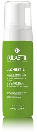 Rilastil - Acnestil Mousse Limpiador, con Pantenol, Ceramidas y Ácido Hialurónico, Seborregula, Reduce y Previene las Imperfecciones, para Pieles Mixtas, Grasas y con Tendencia Acneica - 165 ml