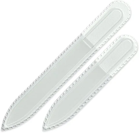 Mont Bleu Conjunto de 2 limas de uñas de cristal - vidrio templado checo auténtico - Fabricado a mano en la República Checa