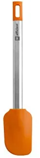 BRA Efficient Lengua Pastelera de Cocina, Acero INOX, Nailon y Silicona, Naranja, 27.5 cm