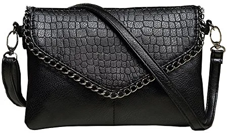WuXingMeiLi Bolso de mano pequeño de piel sintética para mujer, estilo vintage, para fiesta de noche, bolso de mano y bolso cruzado para mujer, Negro 21 x 16 cm, S, 1 unidad