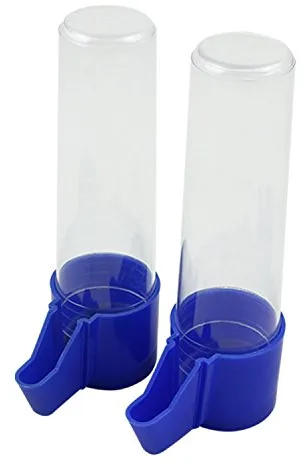 Nobleza - 2 x Bebedero de Plástico en Voladeras para Pájaros, Bebedero Automático y Comedero 90ml - Adecuado para Aves de Compañía Pequeñas y Medianas como Canarios y Periquitos