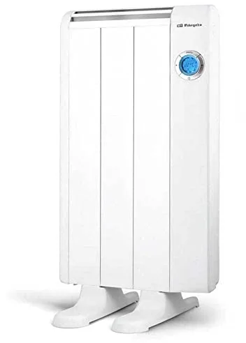 Orbegozo RRE 510, Emisor térmico bajo consumo, 500 W, 3 elementos reales, Aluminio, mando a distancia,funcionamiento programable, botón de desconexión total, pared o pie, color blanco