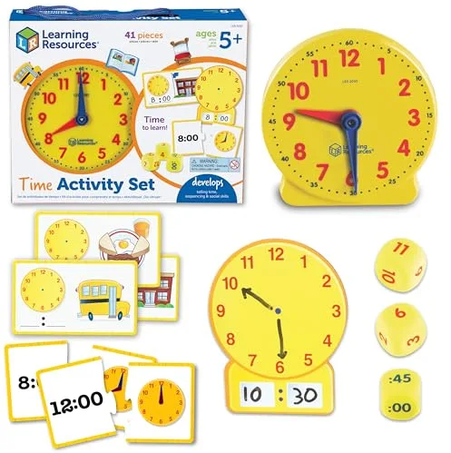 Learning Resources Reloj Educativo – Set de Actividades para Aprender la Hora Digital y Analógica – Juego Didáctico para Niños 5+ Años