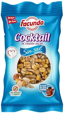 Facundo Mix de Frutos Secos Sin Sal 150g | Maíz Frito, Cacahuetes con Piel y Repelados, Semillas de Girasol | Snack Crujiente y Natural | Sin Sal Añadida