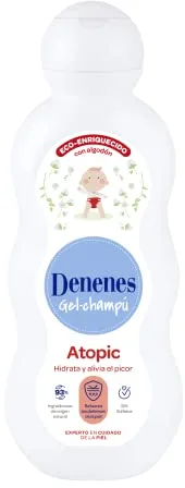 Denenes Atopic - Gel Champú con Algodón Ecológico, Hidrata y Alivia, Sin Sulfatos, Apto para Pieles Sensibles y Atópicas - 600 ml
