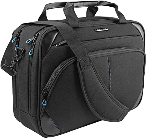 KROSER Bandolera para Portátil 15,6" Maletín Bolso de Mensajero Hidrófugo Caja de Ordenador Maletín Durable Funda para Tableta con Bolsillos RFID para Negocios/Universidad/Mujeres/Hombres