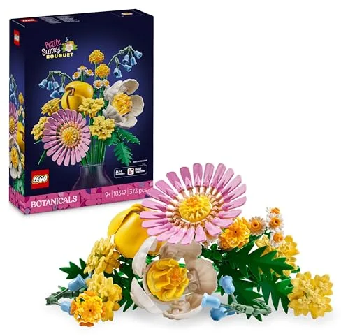 LEGO Botanicals Ramillete Rayos de Sol - Ramo de Flores Artificiales con Margaritas y Tulipanes de Juguete - Decoración de Escritorio - Regalo para Niñas de 9+ Años, Adolescentes y Mujeres 10347