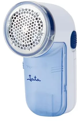 JATA QP398N Quitapelusas Eléctrico con Cuchillas de acero inoxidable. Contenedor de pelusas desmontable. Funciona con pilas. Accesorios: cepillo para limpieza. Elimina pelusas, bolitas y rozaduras