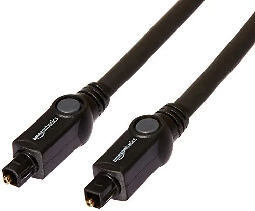 Amazon Basics Cable Toslink de Sonido con certificación CL3 (instalación en Pared) - 4.57 m, Negro