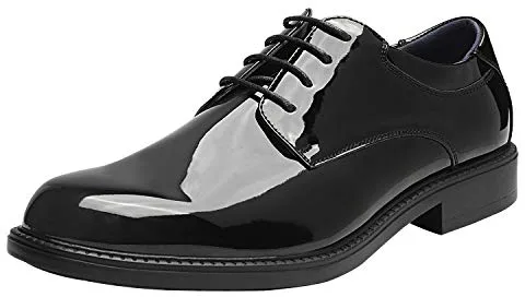 Bruno Marc Zapatos de Vestir Oxfords Zapatos de Cordones Clásico Zapatos de Traje Formales Derby para Hombre,Size 43.5,Negro/Pat,DOWNING-02