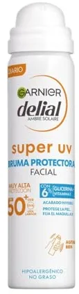 GARNIER DELIAL Bruma Facial Solar Muy Alta Protección FPS50+ Para Pieles Sensibles Hidrata Y Fija El Maquillaje 75 ml
