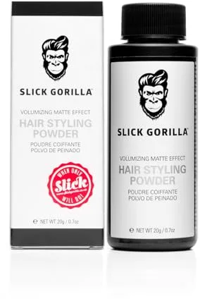 Slick Gorilla Polvo de Peinado para Hombres 20 ml | Polvo de Textura | Acabado Mate | Fijación 24 h | Aporta Volumen y Cuerpo | Ligero | No Pegajoso |Sin Brillo