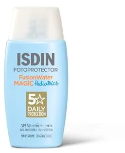 ISDIN Fusion Water MAGIC Pediatrics SPF 50 Protector Solar Facial Ultraligero de Uso Diario para Niños y Bebés Protege y Cuida la Piel Delicada del Niño y del Bebé, 50 ml