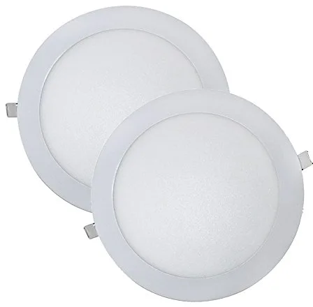 wonderlamp W-E000045 - Pack 2 x Downlight LED extraplano redondo blanco, iluminacion 18W (1450 lm), 6000K (luz fría)