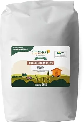 ECO Tierra de Diatomeas® 25kg - Complemento Mineral a Base de Diatomeas, Sin Calcinar, para Alimentación Animal - Seguridad, Calidad y Compromiso Desde 2015 - MO25