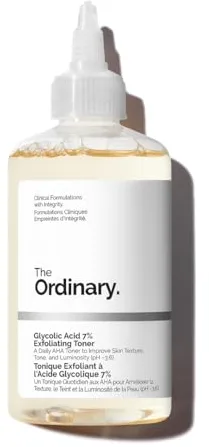 The Ordinary Glycolic Acid 7% Exfoliating Toner, Tónico Exfoliante con Ácido Glicólico, Tónico diario iluminador y suavizante para un tono de piel más uniforme, 240 ml