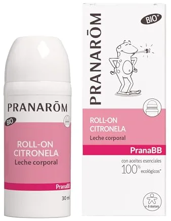 PRANARÔM PranaBB Roll-On Antimosquitos BIO – Protección 7 Horas – Repelente Natural con Aceites Esenciales Orgánicos – Uso Familiar – 30 ml