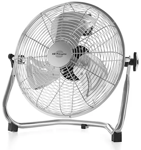 Orbegozo PW 1332, Ventilador industrial Power Fan, 3 velocidades, 45 W, 3 aspas metálicas de 30 cm, inclinación regulable, asa de transporte, rejilla de seguridad, color gris