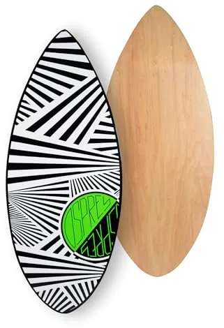 Osprey Skimboard de Surf para niños y Adultos, Tabla de Skim para Principiantes de 41 Pulgadas con construcción de Madera de 7 Capas, Color Blanco