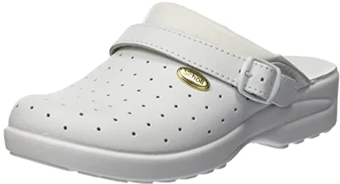 Scholl Clog Racy, Krankenschwester schuhe, Unisex adulto, Blanco, 40 EU