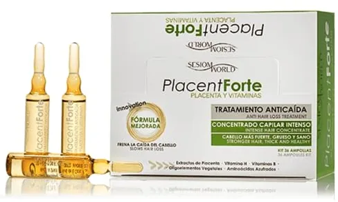 NUEVO ENVASE: Tratamiento Anticaída para Mujeres PlacentForte Placenta y Vitaminas sesiomworld 36 ampollas