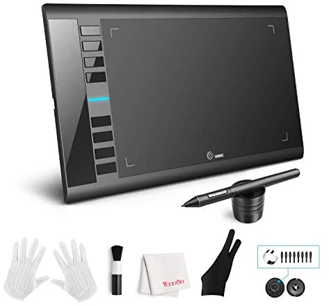 UGEE M708 Tableta Gráfica, 10 x 6 Pulgadas Gran Tableta de Dibujo, 8192 Niveles de Presión Lápiz sin Batería,Compatible con Windows 10/8/7 Mac Os Artista, Diseñador, Aficionado