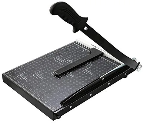 Meditool Guillotina de Papel A3 B4 A4,Cortador de Papel A4,32,5 x 25 x 3 cm,Seguridad Salvaguardar, Base de metal,negro(A4)