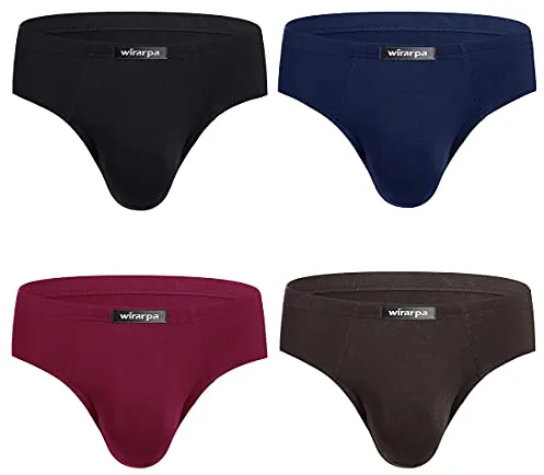 wirarpa Slip Microfibra Hombre Modal Ropa Interior Briefs Calzoncillo para Hombre Pack de 4 Multicolor Tamaño L