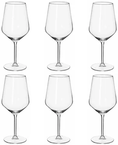 alpina Copas de Vino Tinto - Copas Vino 6 Piezas - Copa Vino 53cl - Regalo Cumpleaños - Regalos Originales Para Mujer y Parejas - Transparante - Vidrio