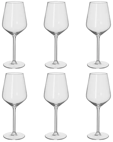 alpina Copas de Vino Blanco - Copas Vino 6 Piezas - Copa Vino 37cl - Regalo Cumpleaños - Regalos Originales Para Mujer y Parejas - Transparante - Vidrio