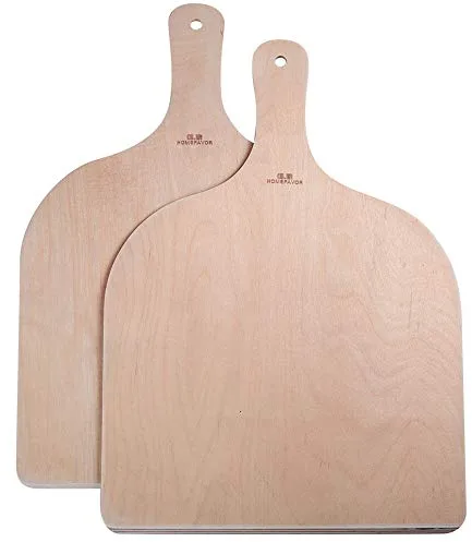 GA Homefavor Pala para Pizza Espátula para Pizza de Madera (Lote de 2)